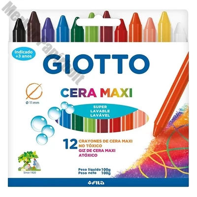 Zsírkréta GIOTTO Cera maxi kerek hegyezett 12 színű