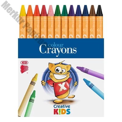 Zsírkréta ICO Creative Kids kerek hegyezett 12 színű